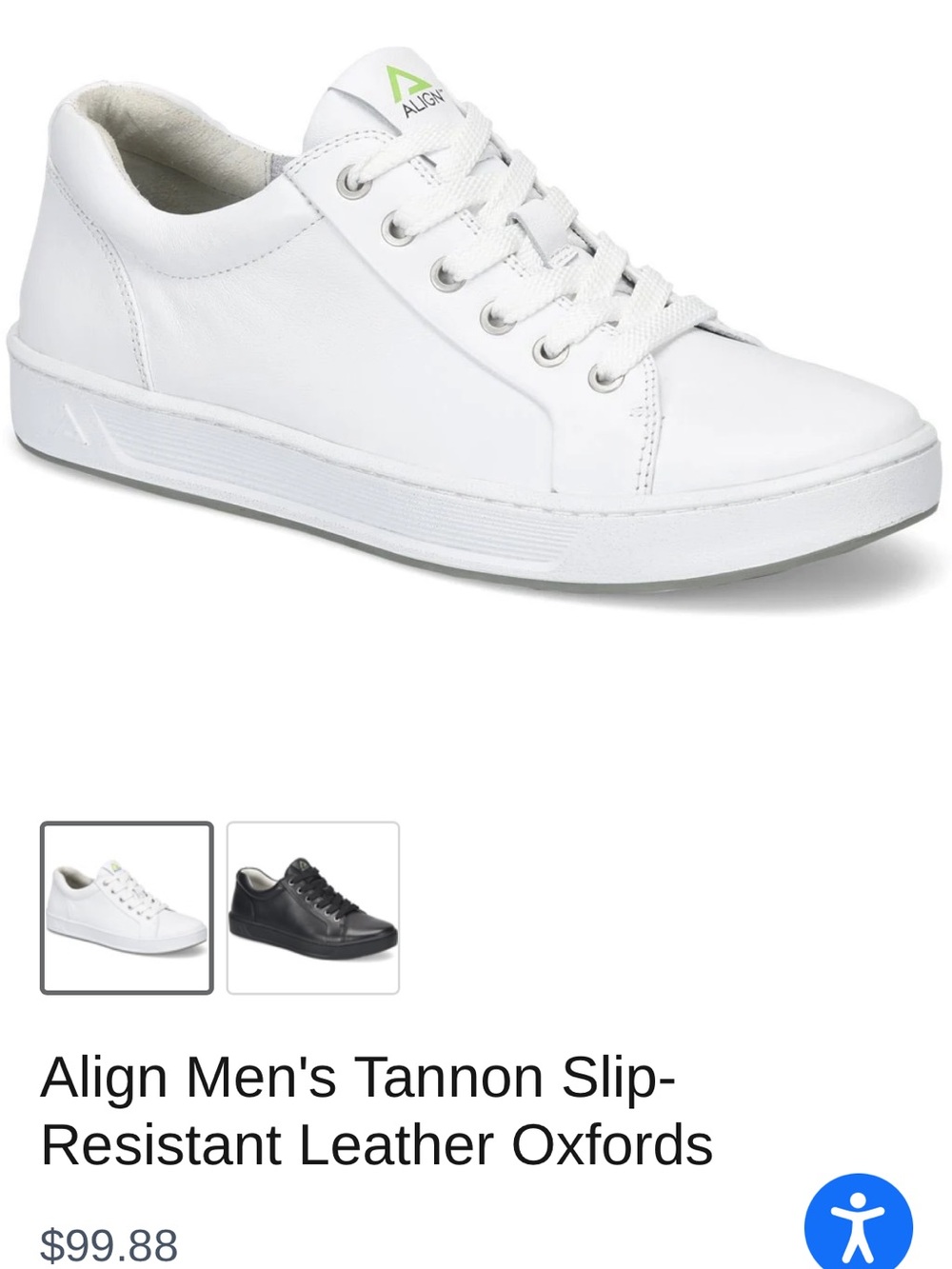 White Men’s Lace-Up Leather Sneakers - Picture 5 of 5